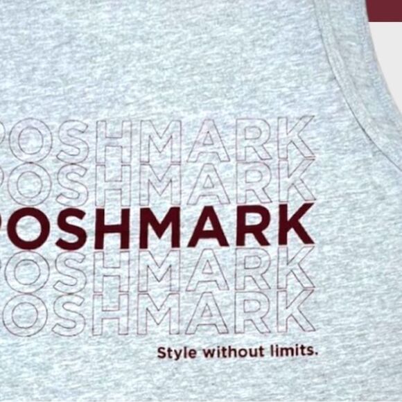 Graphic Poshmark Merch Traditional Trademark Logo Tank gray/red NWOT medium - Picture 5 of 5